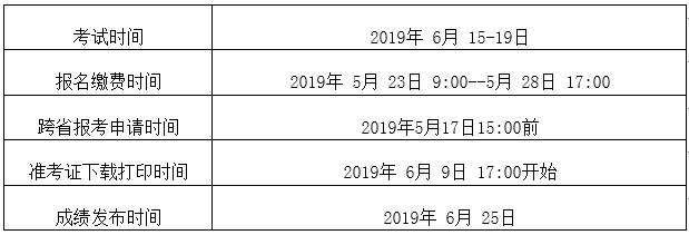  2019年6月全國統(tǒng)考工作安排