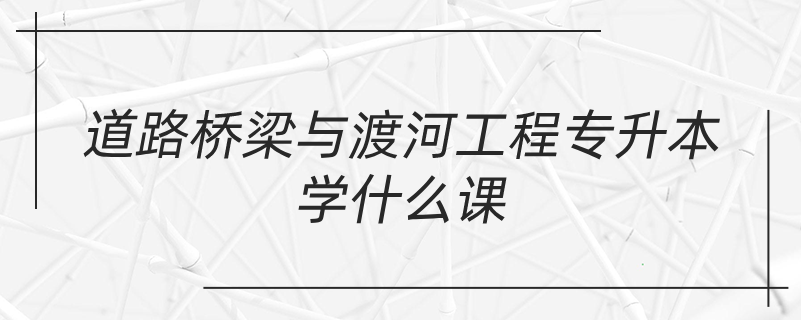 道路橋梁與渡河工程專升本學(xué)什么課