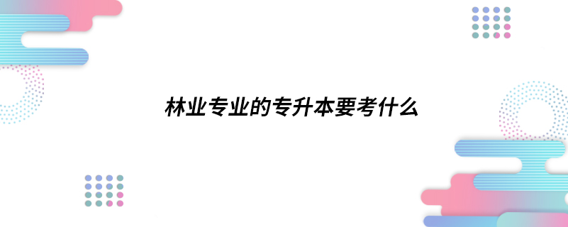 林業(yè)專業(yè)的專升本要考什么