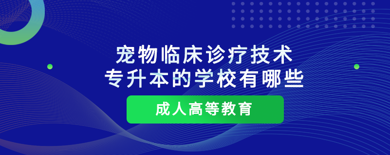 寵物臨床診療技術(shù)專升本的學校有哪些