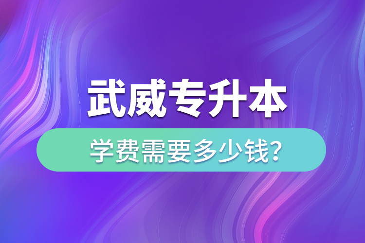 武威專升本學(xué)費需要多少錢？