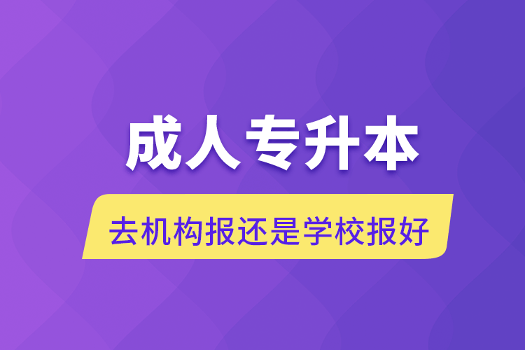 成人專升本去機(jī)構(gòu)報(bào)還是學(xué)校報(bào)好