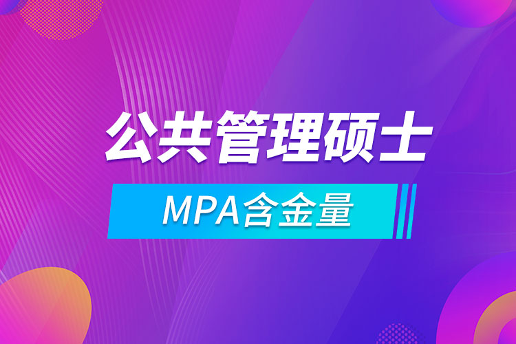 mpa公共管理碩士含金量