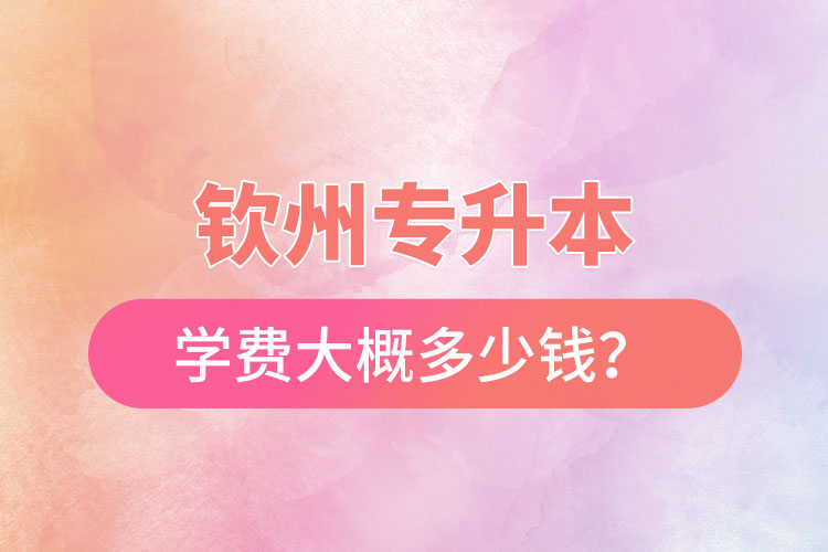 欽州專升本學(xué)費(fèi)大概多少錢？