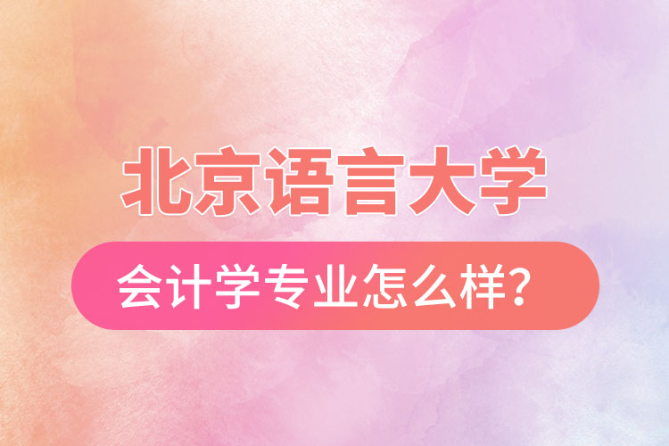 北京語言大學會計學專業(yè)怎么樣？