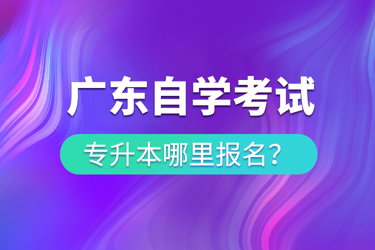 廣東自學(xué)考試專升本哪里報(bào)名