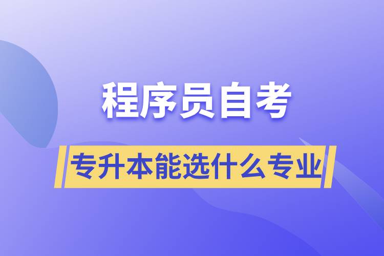 程序員自考專升本能選什么專業(yè)