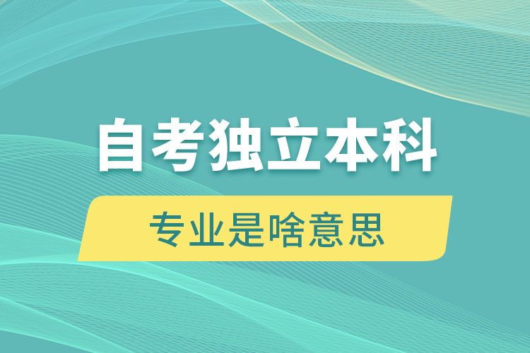 自考獨立本科專業(yè)是啥意思