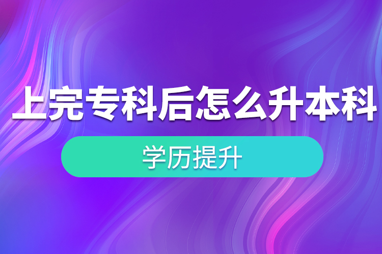 上完專科后怎么升本科？