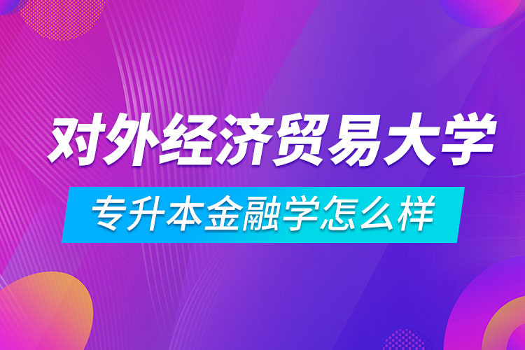 對外經(jīng)濟貿(mào)易大學專升本金融學怎么樣