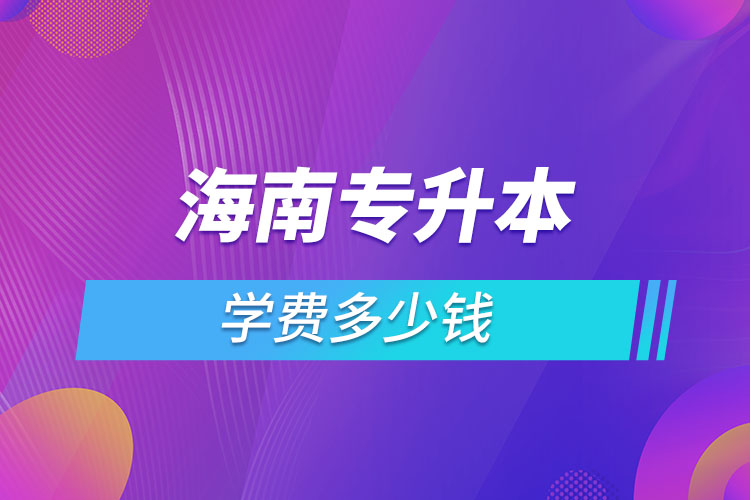 海南專升本學(xué)費(fèi)大概多少錢一年？