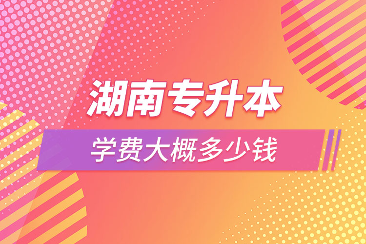 湖南專升本學(xué)費大概多少錢一年？