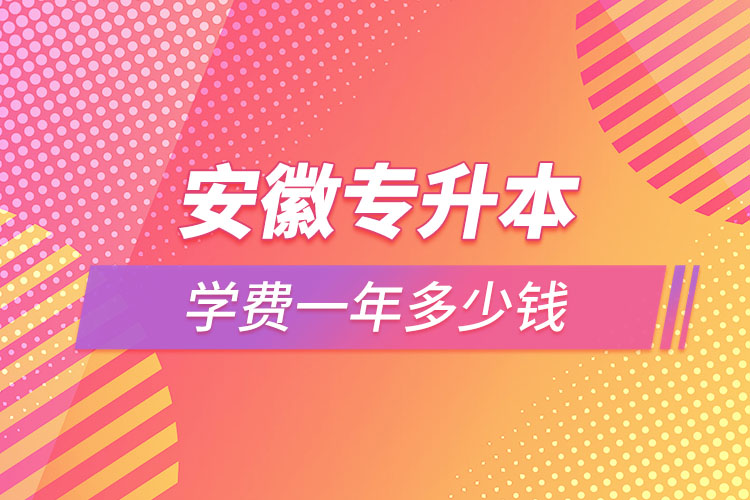 安徽專升本學費大概多少錢一年？