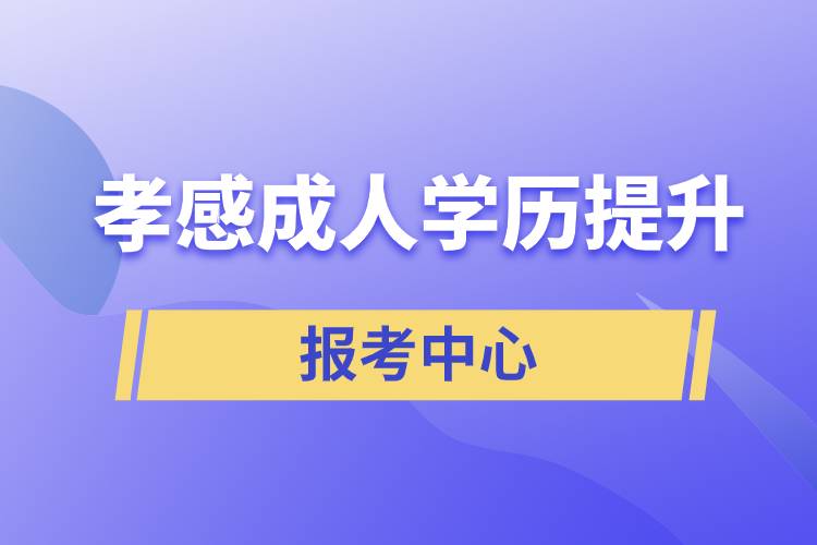 孝感有成人學(xué)歷提升報考中心嗎