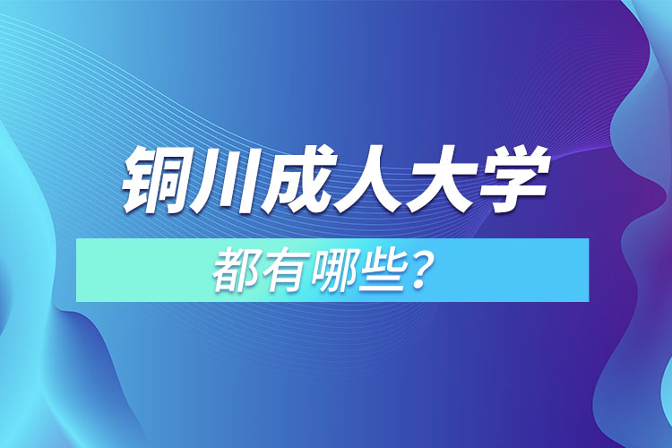 銅川成人大學(xué)都有哪些？