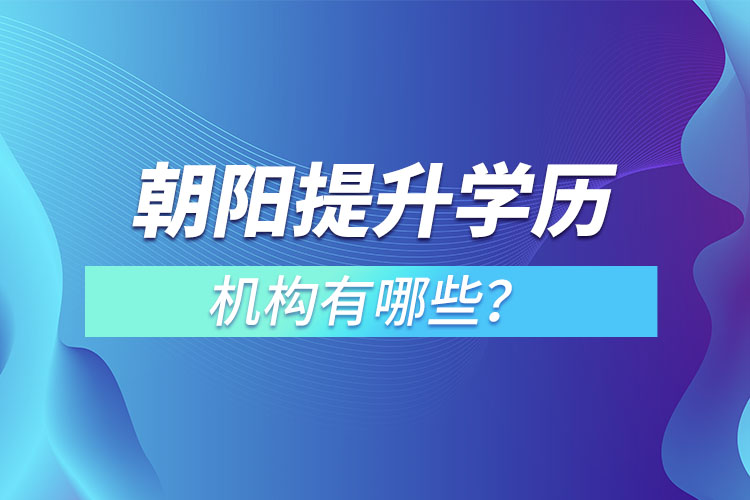 朝陽提升學(xué)歷機(jī)構(gòu)有哪些？