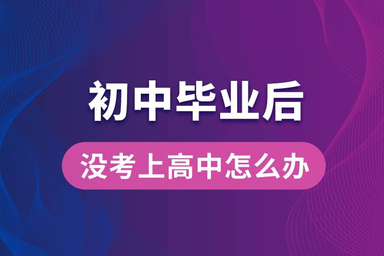 初中畢業(yè)后沒考上高中怎么辦