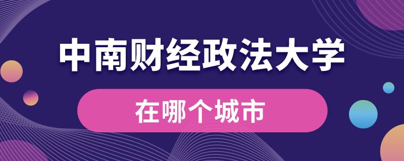 中南財經(jīng)政法大學(xué)在哪個城市