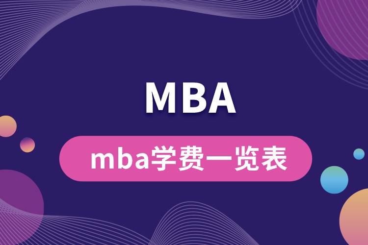 mba學費一覽表