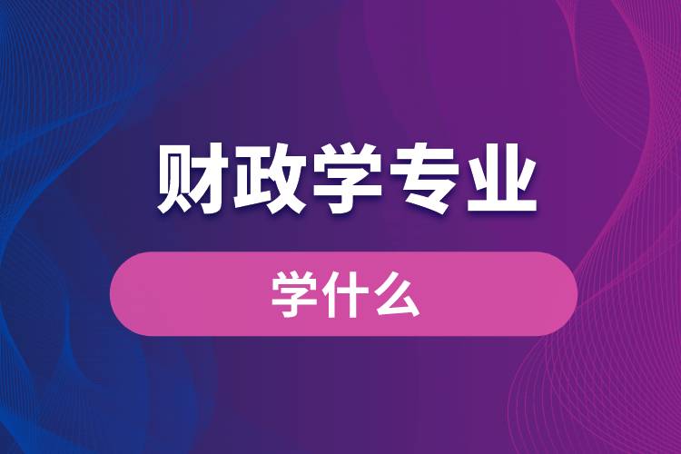 財政學專業(yè)學什么