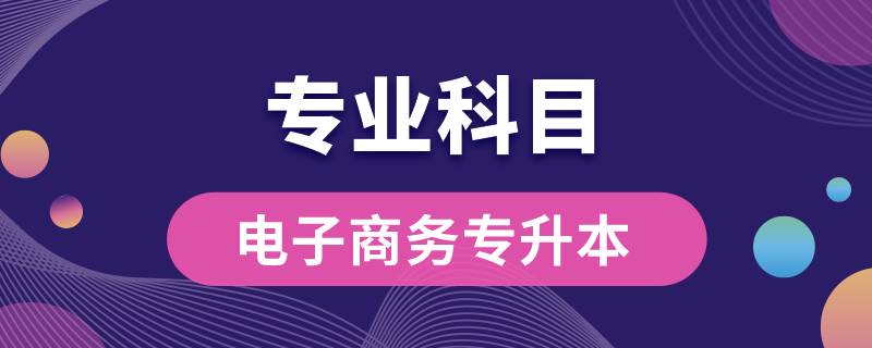 電子商務專升本有什么專業(yè)課程