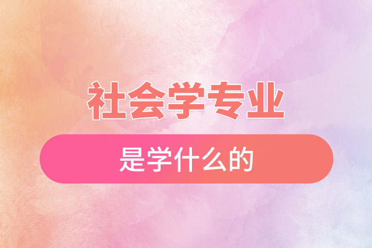 社會學專業(yè)是學什么的