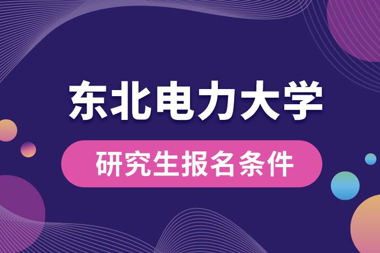 東北電力大學研究生報名條件