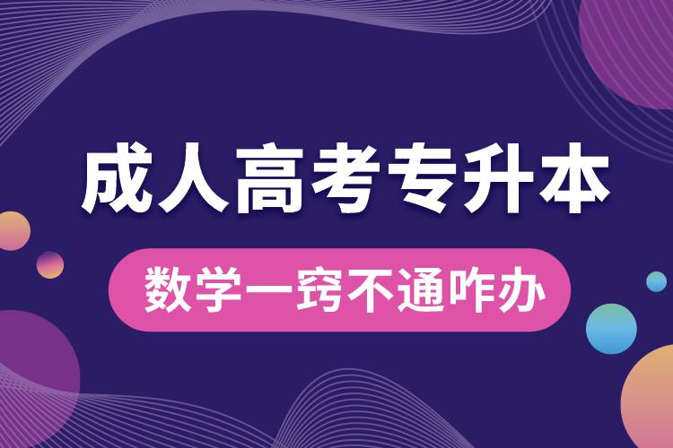 成人高考專升本數(shù)學一竅不通咋辦.jpg