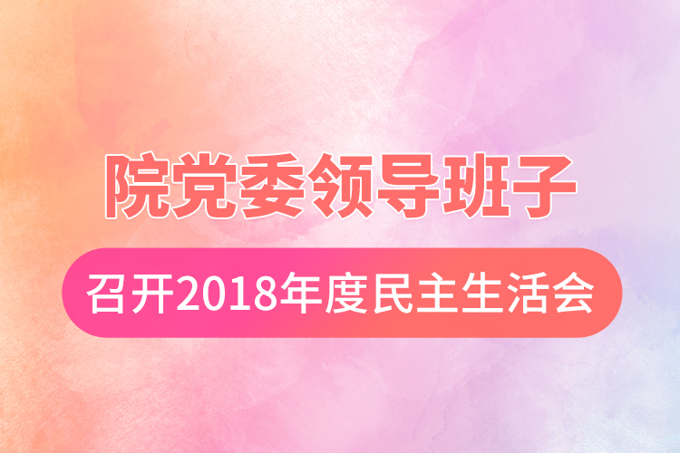 院黨委領導班子召開2018年度民主生活會