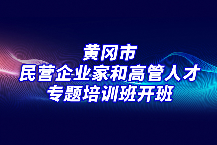 黃岡市民營企業(yè)家和高管人才專題培訓(xùn)班開班