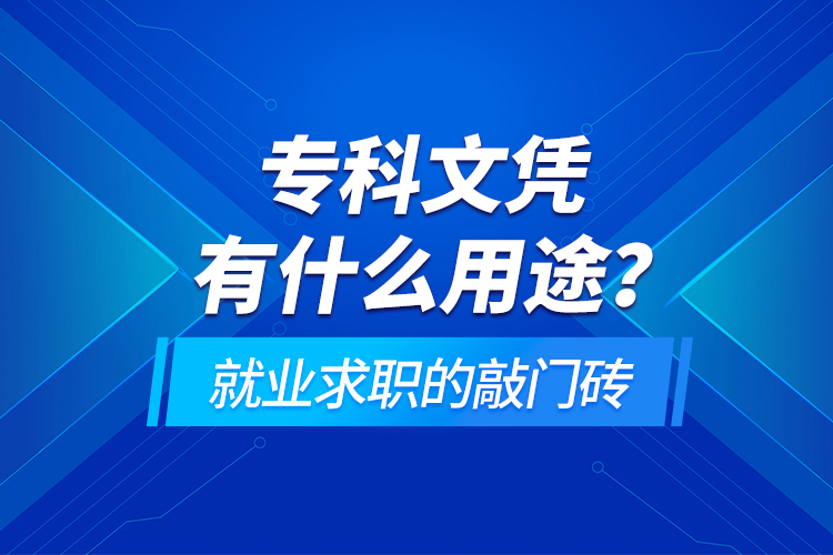 ?？莆膽{有什么用途？就業(yè)求職的敲門磚