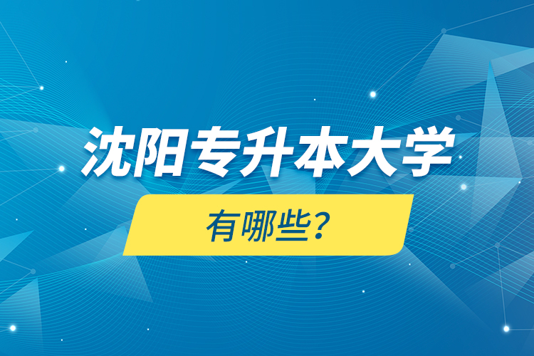 沈陽專升本大學(xué)有哪些？