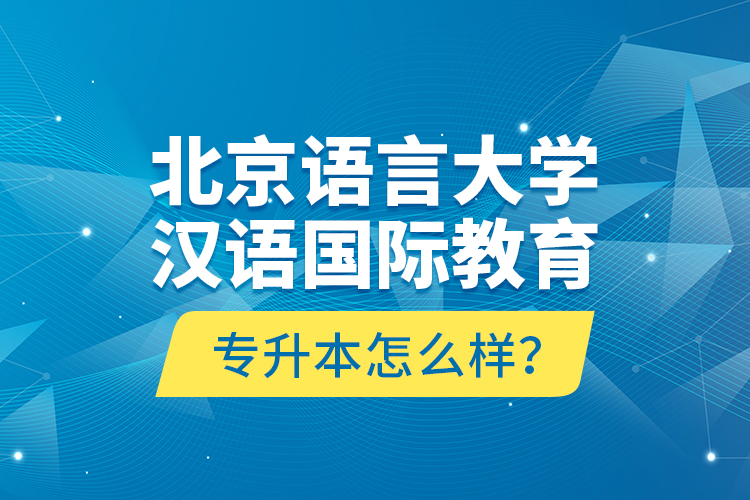 北京語言大學(xué)漢語國際教育專升本怎么樣？