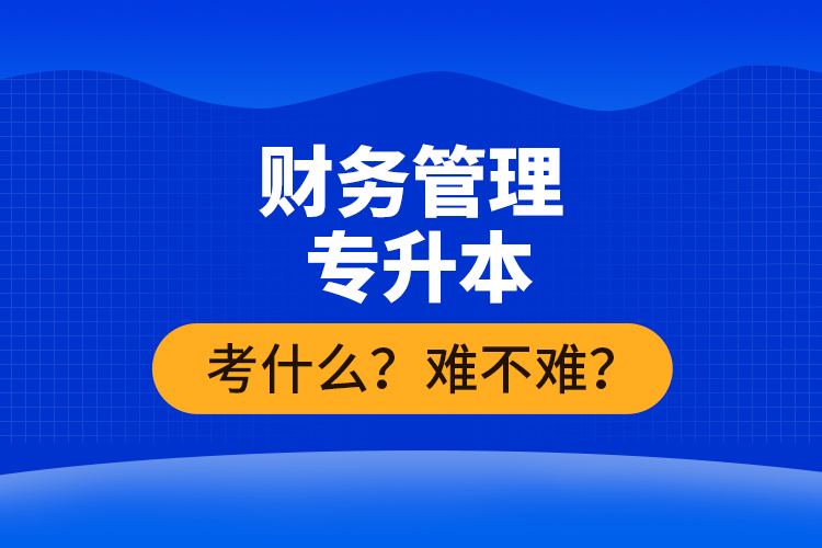 財務(wù)管理專升本考什么？難不難？