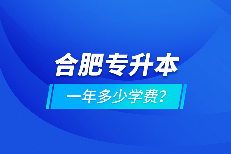 合肥專升本一年多少學費？