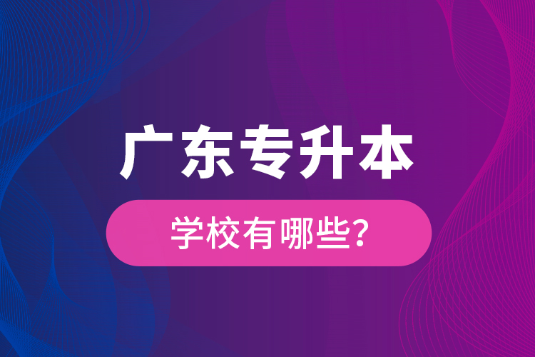 廣東專(zhuān)升本學(xué)校有哪些？