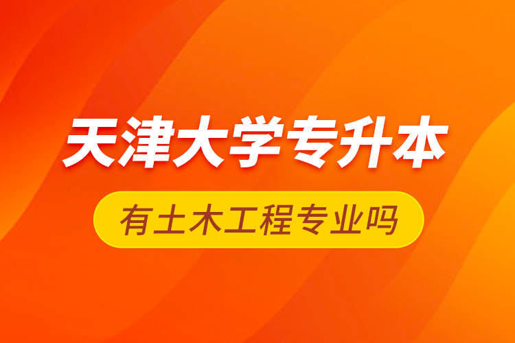 天津大學(xué)專升本有土木工程專業(yè)嗎