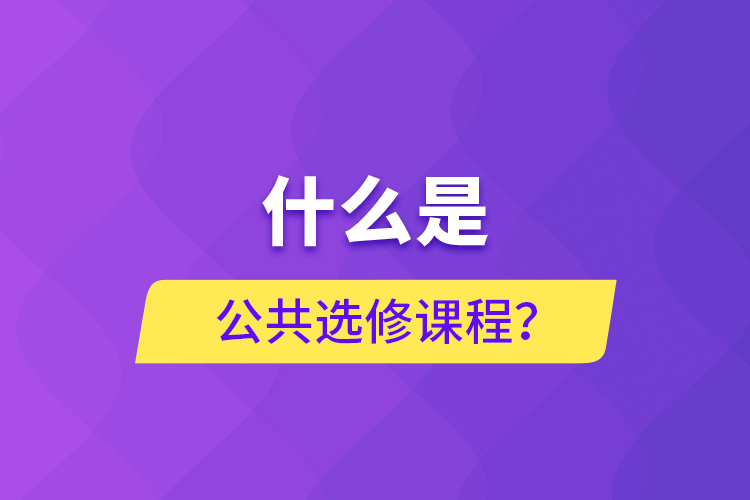 什么是公共選修課程？