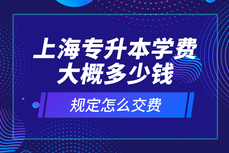 上海專升本學(xué)費(fèi)大概多少錢？規(guī)定怎么交費(fèi)？