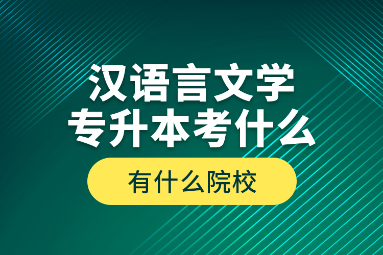 漢語(yǔ)言文學(xué)專升本考什么，有什么院校？