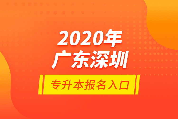 2020年廣東深圳專升本報(bào)名入口