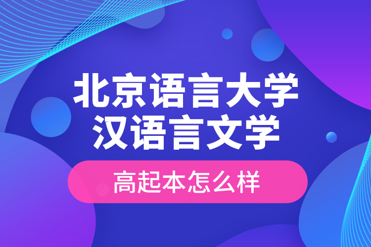 北京語言大學(xué)漢語言文學(xué)高起本怎么樣？