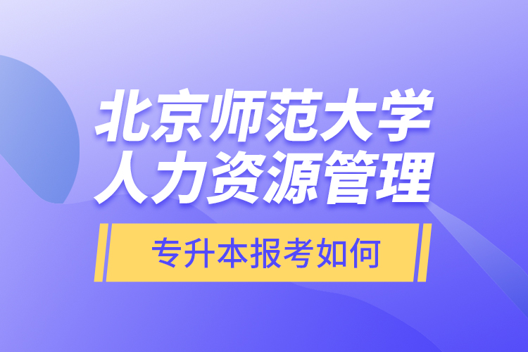 北京師范大學(xué)人力資源管理專升本報考如何？