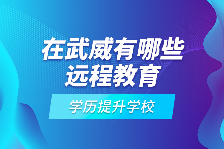 在武威有哪些遠程教育學歷提升學校？