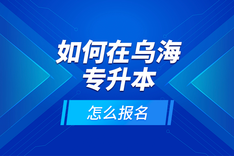 如何在烏海專升本，怎么報名？