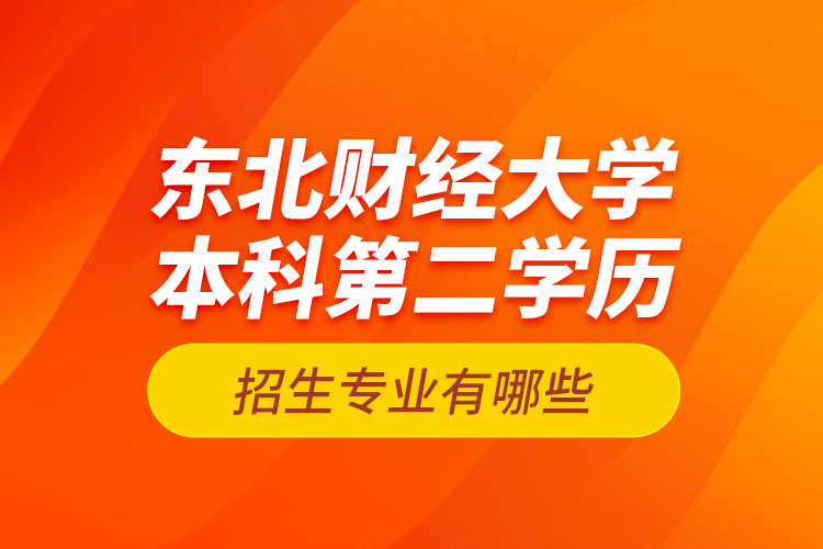 東北財經(jīng)大學(xué)本科第二學(xué)歷招生專業(yè)有哪些？